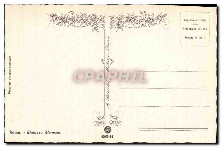 CPA Roma Palazzo Venezia — Verso