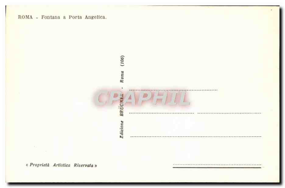 CPA Roma Fontana e Porta Angelica — Rückseite