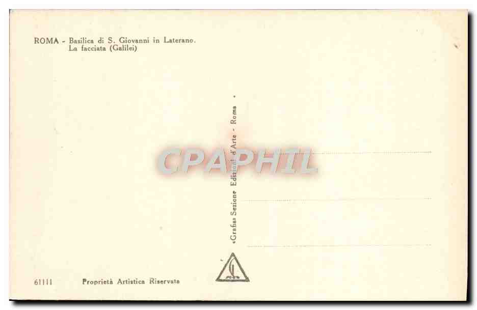 CPA Roma Basilica di S Giovanni in Laterano La facciata Galilei — Rückseite