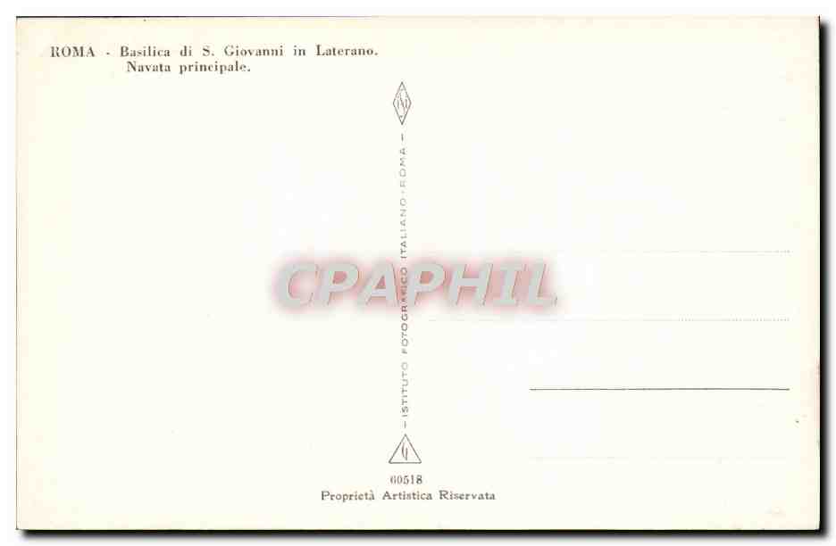 CPA Roma Basilica di S Giovanni in Laterano Navata principale — Rückseite