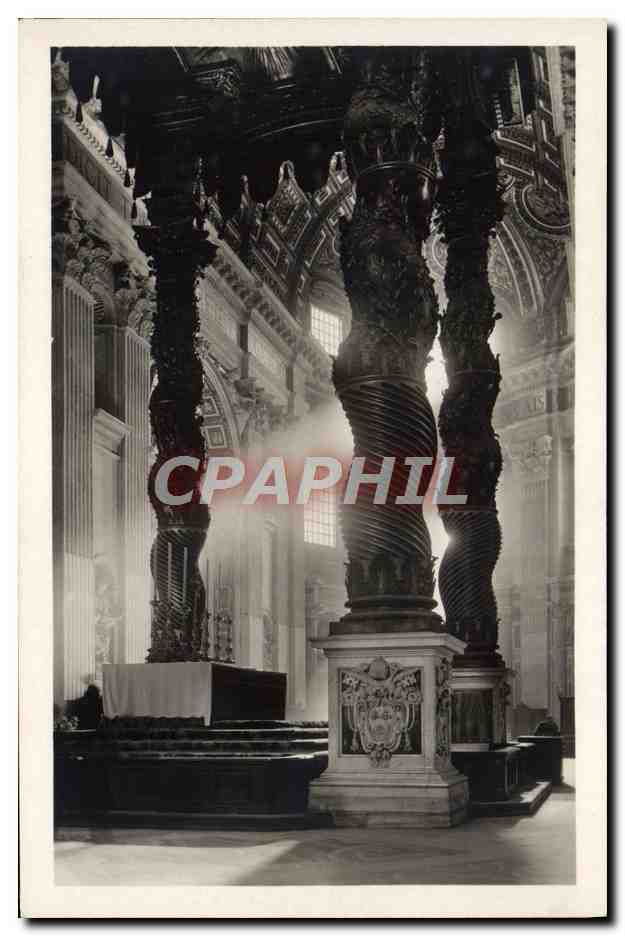 CPA Roma Basilica di S Pietro Tabernaclo del Bernini Dettaglio