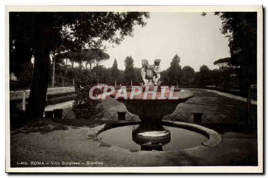 CPA Roma Vllia Borghese Giardino