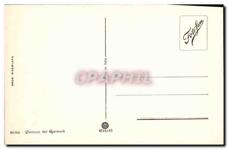 CPA Bologna Plazza Del Quirinale — Rückseite