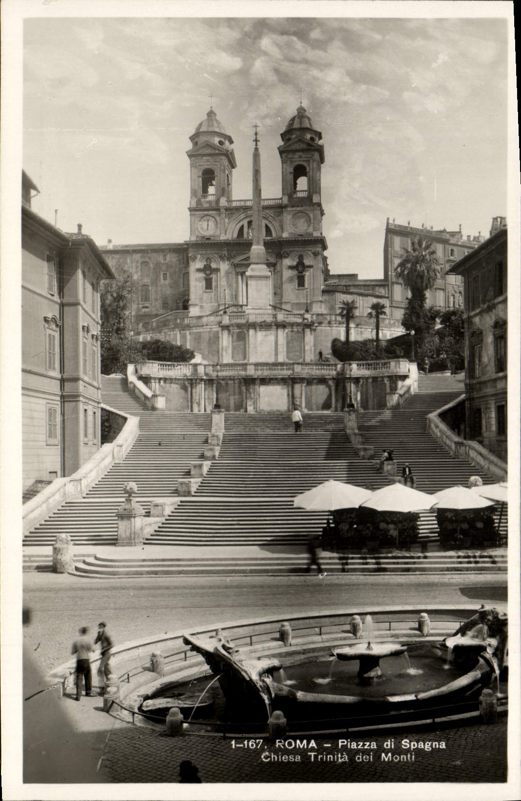 CPA Roma Palazzo di Spagna Chiesa Trinita dei Monti