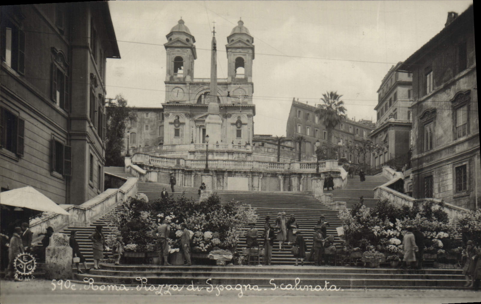 CPA Roma Palazzo di Spagna (animee)