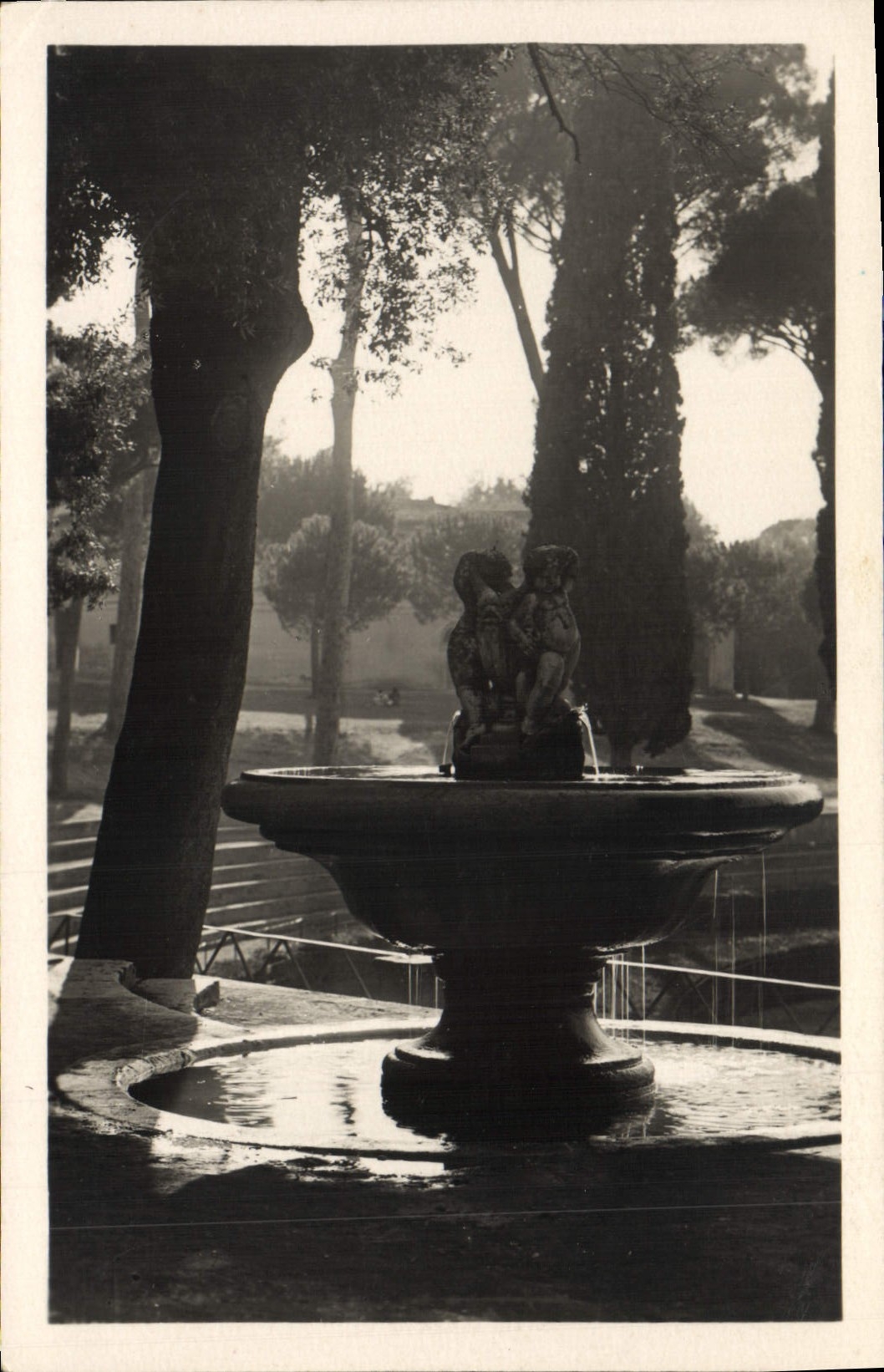 CPA Roma Villa Borghese Fontana in Piazza di Siena