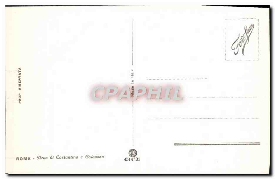 CPA Roma Arco di Costantino e Colosseo — Rückseite