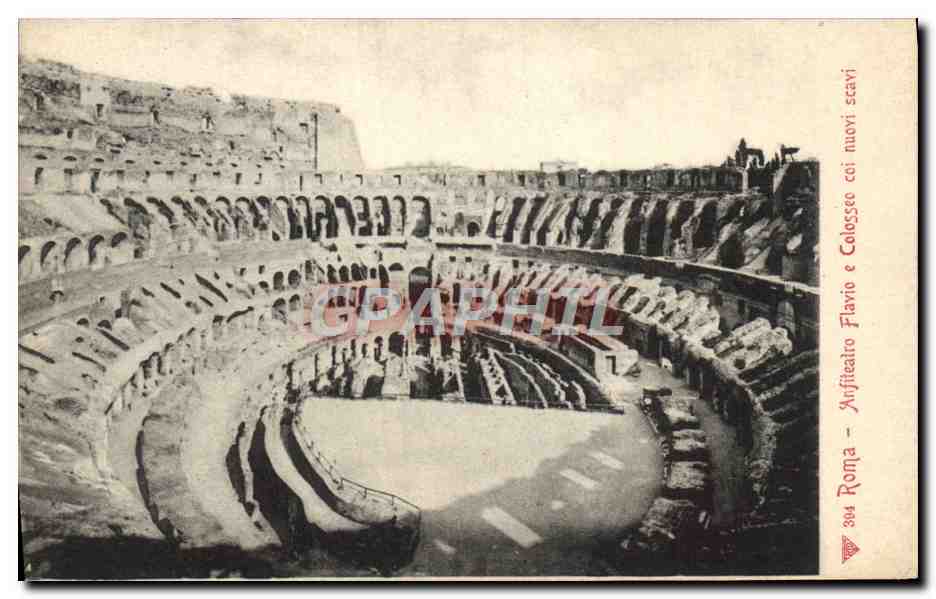 CPA Roma Anfiteairo Flavio e Colosseo Coi Nuovi Scavi