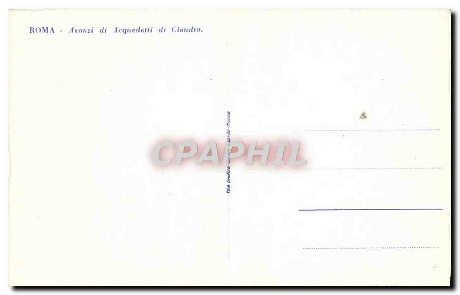 CPA Roma Avanzi dell Acquedotto di Claudio — Rückseite
