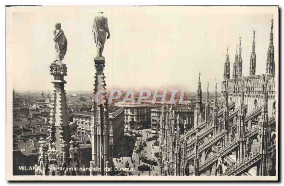 CPA Milano Panarama Parale dal Duomo