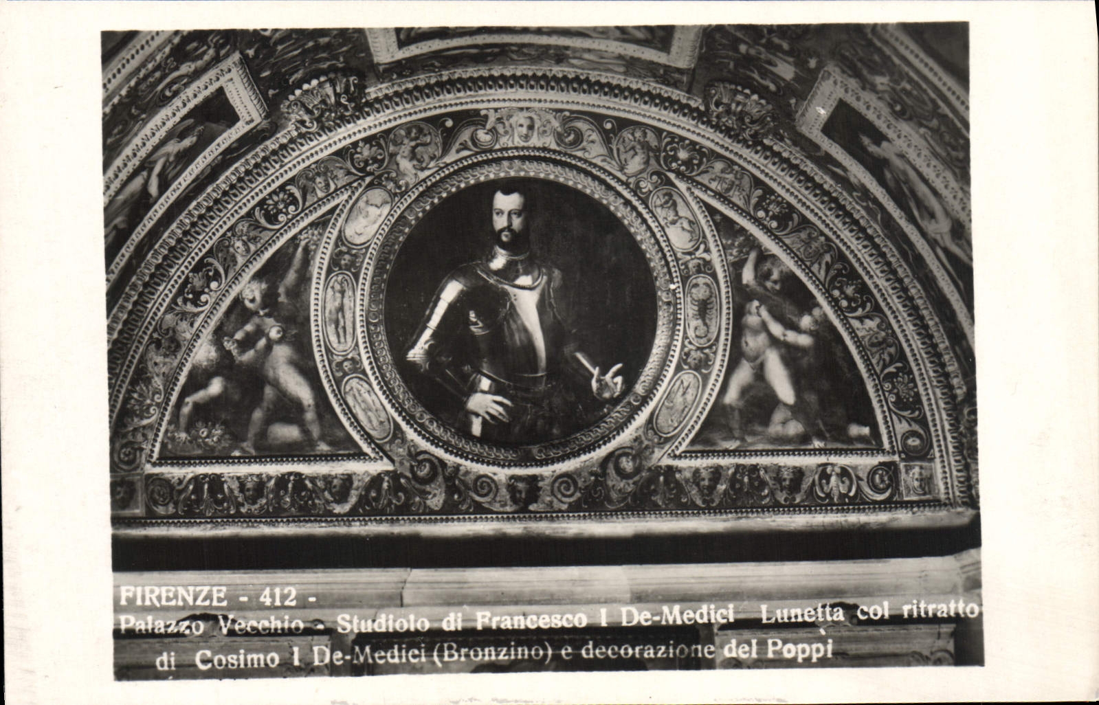 CPA Firenze Palazzo Vecchio Studiolo di francesco I De Medici Lunetta col ritratto di Cosimo I de Medici