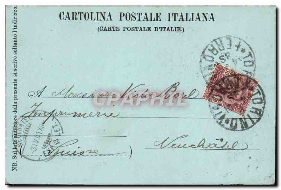 CPA Torino Facciata Della Stazione Centrale — Rückseite