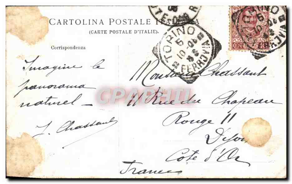 CPA Torino Collina di Superga Funiculaire Train — Rückseite