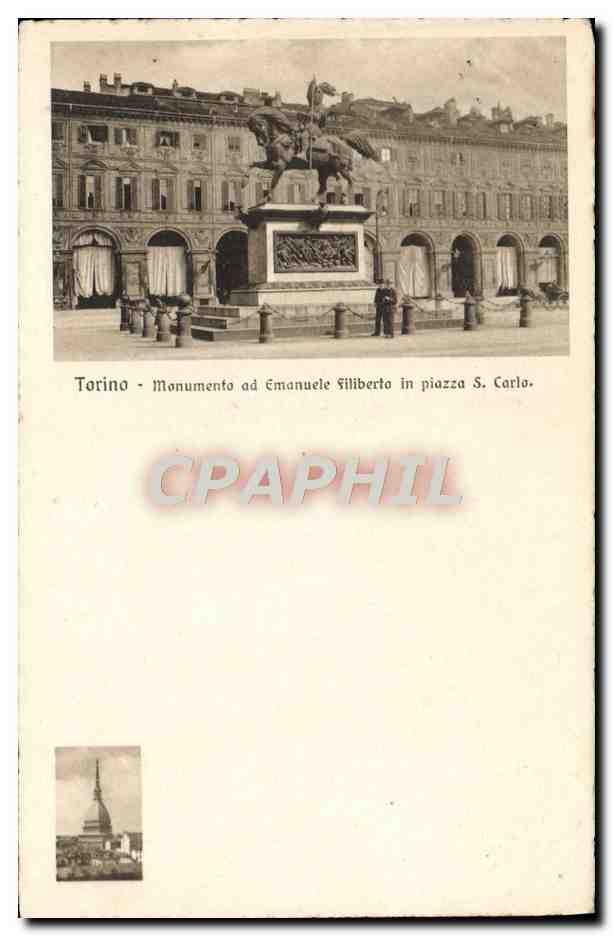 CPA Torino Momumento Emanuele Filiberto in Piazza S Carlo