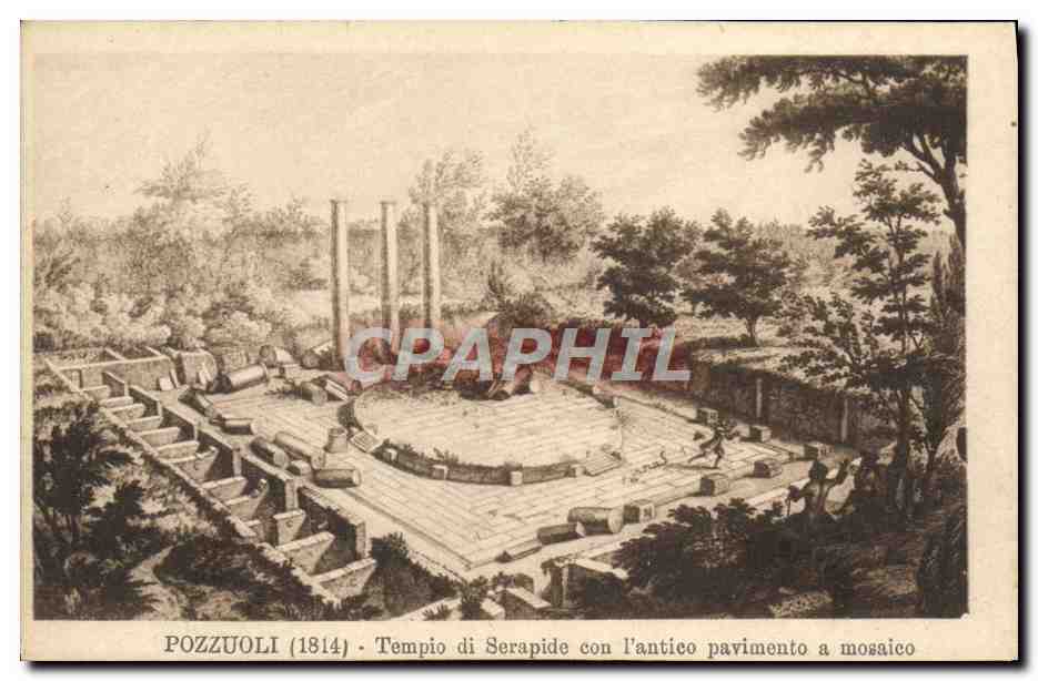 CPA Pozzuoli Tempio di serapide Con I'antice Pavimento a mosaico