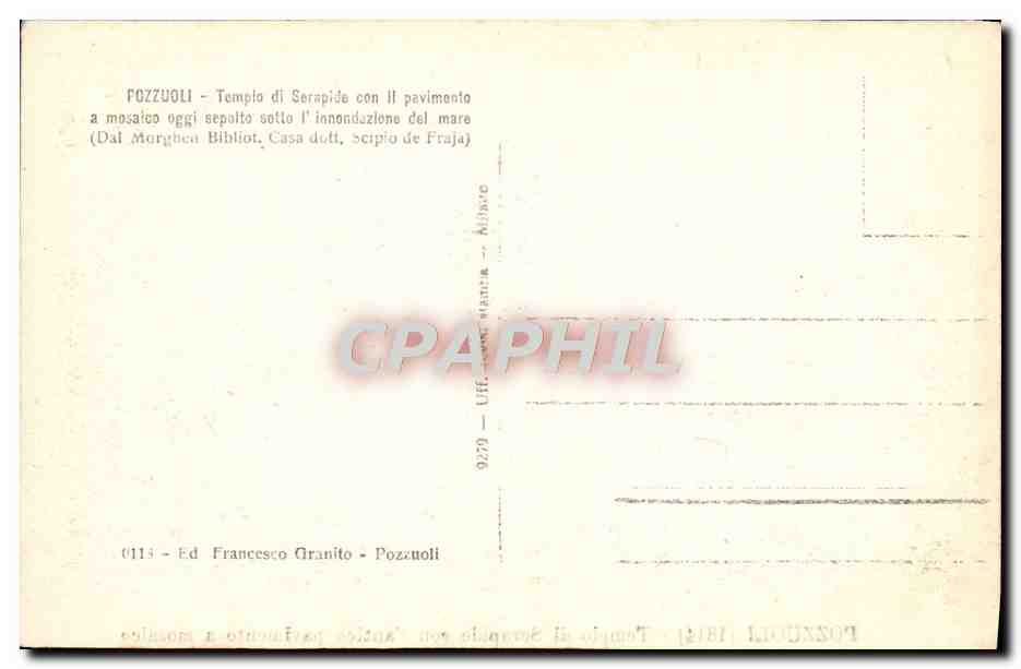 CPA Pozzuoli Tempio di serapide Con I'antice Pavimento a mosaico — Back