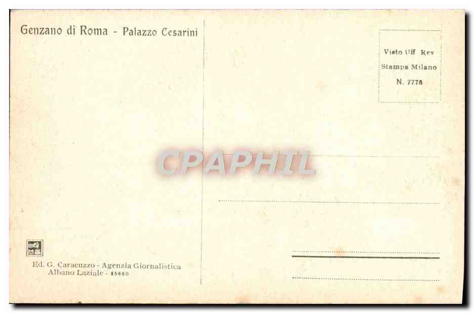 CPA Genzano Di Roma Palazzo Cesarini Enfants — Rückseite