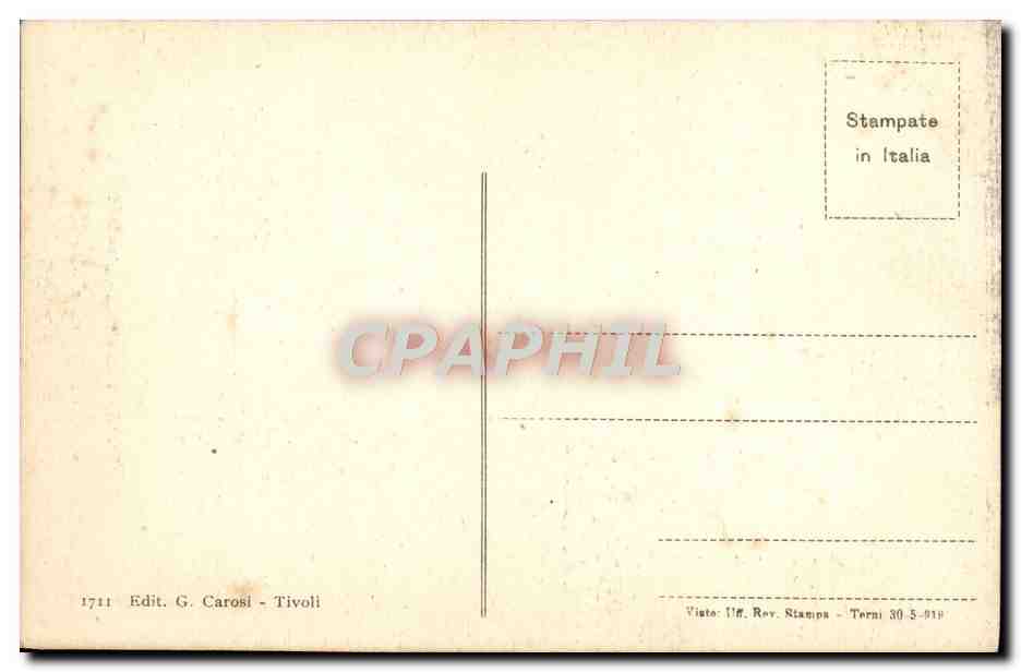 CPA Tivoli Villa D'Este L'Organo — Rückseite