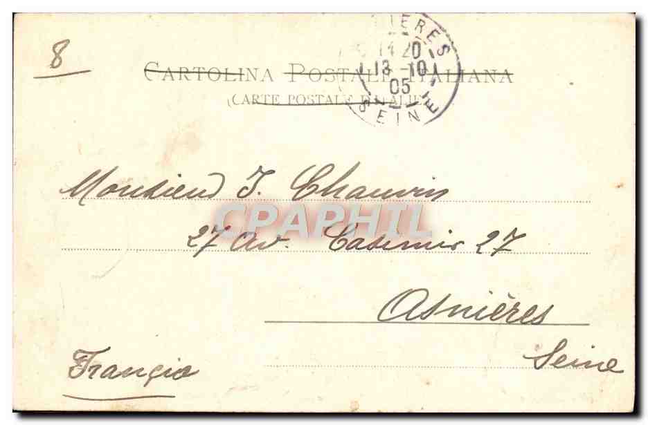 CPA Via Indiapendenza Bologna — Rückseite