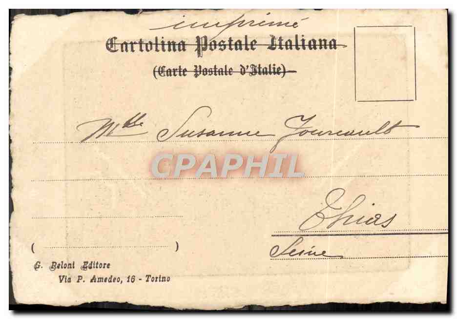 CPA Nevata In Piazza Castello Torino — Rückseite