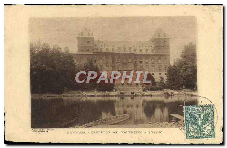 CPA Nevicata Castello Del Valentino Torino
