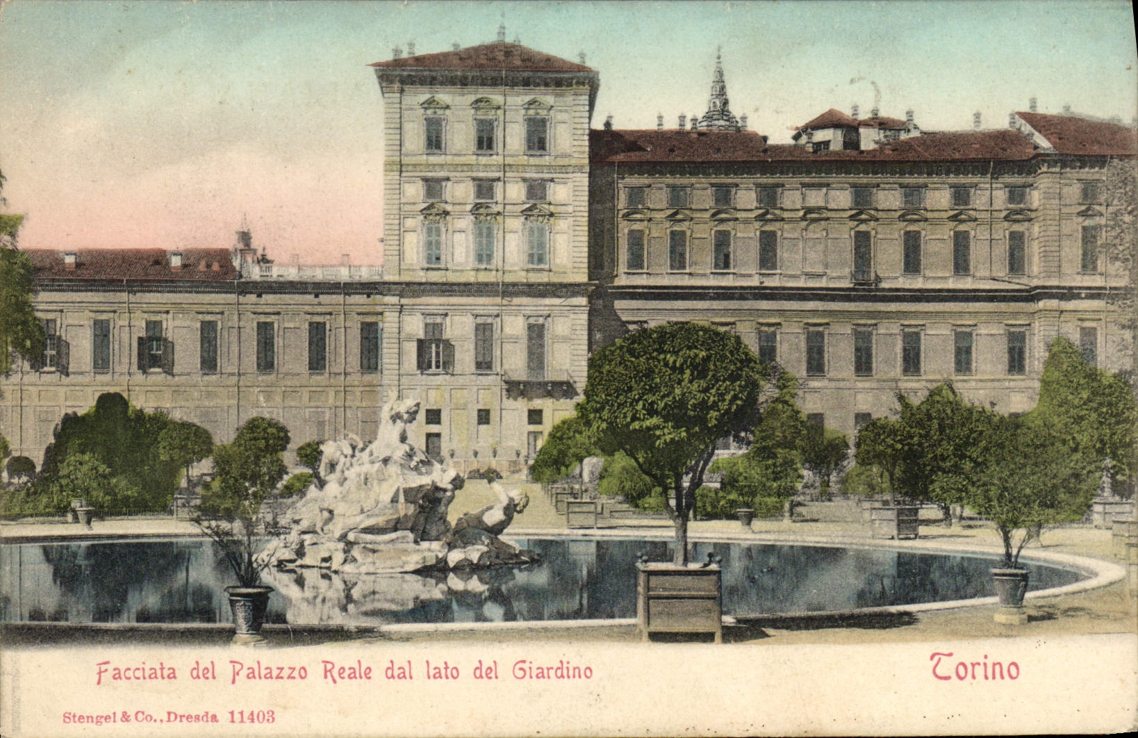 CPA Facciata Del Palazzo Reale Dal Lato Del Giardino Torino