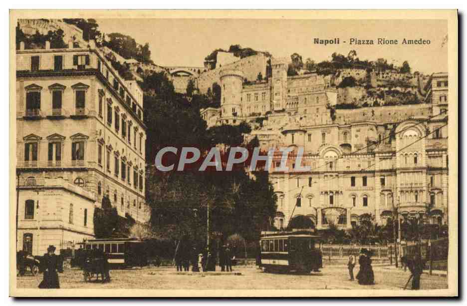 CPA Napoli Piazza Rione Amedeo Tramway