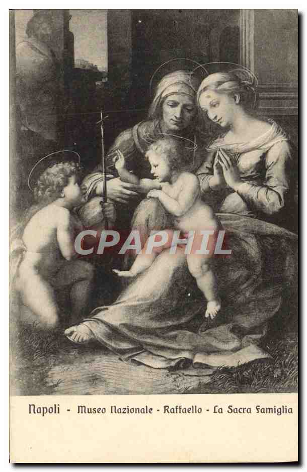 CPA Napoli Museo Nazionale Raffaello La Sacra Famiglia