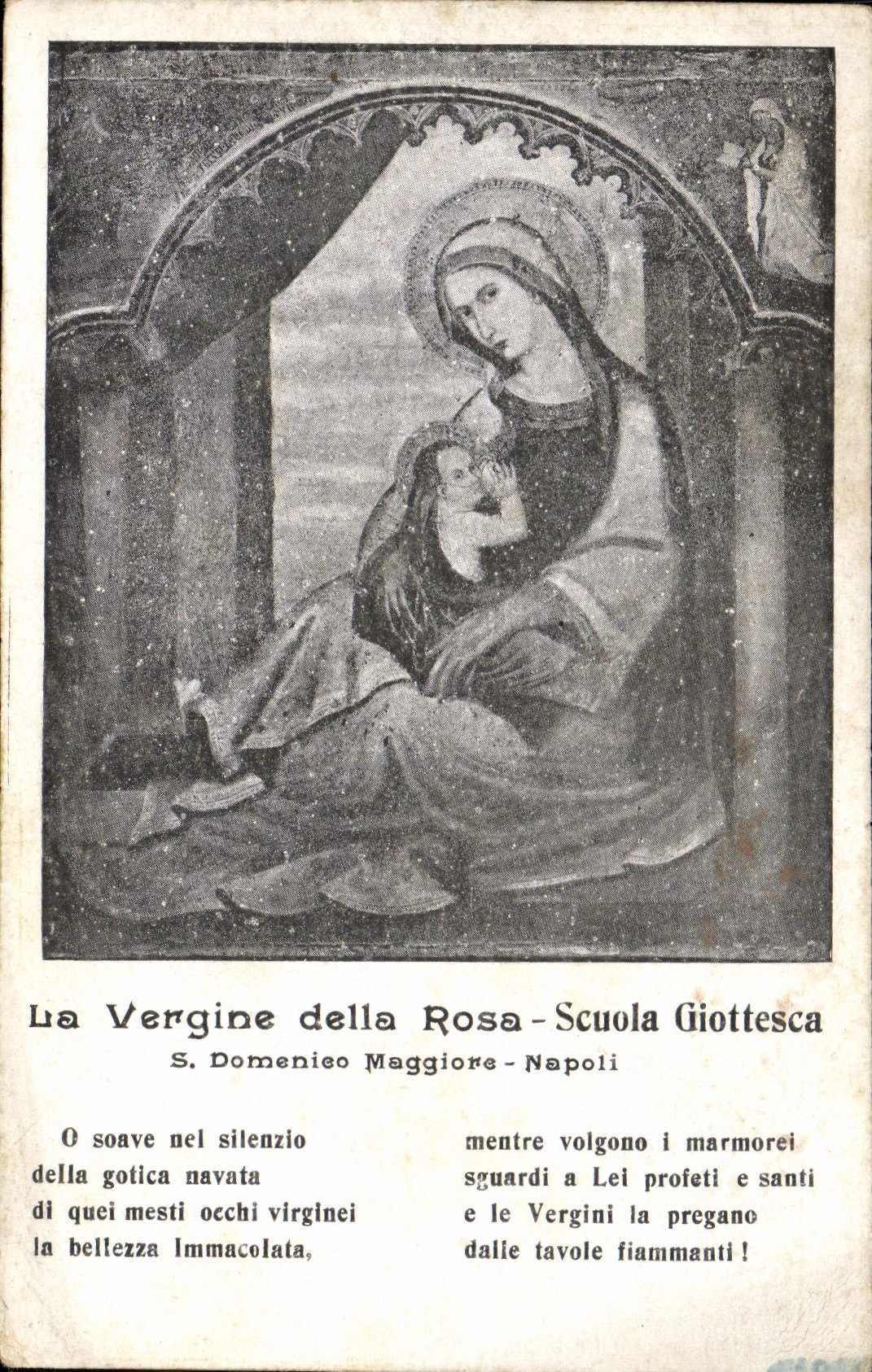 CPA La Vergine Della Rosa Scuola Giottesca S Domenieo Maggiore Napoli