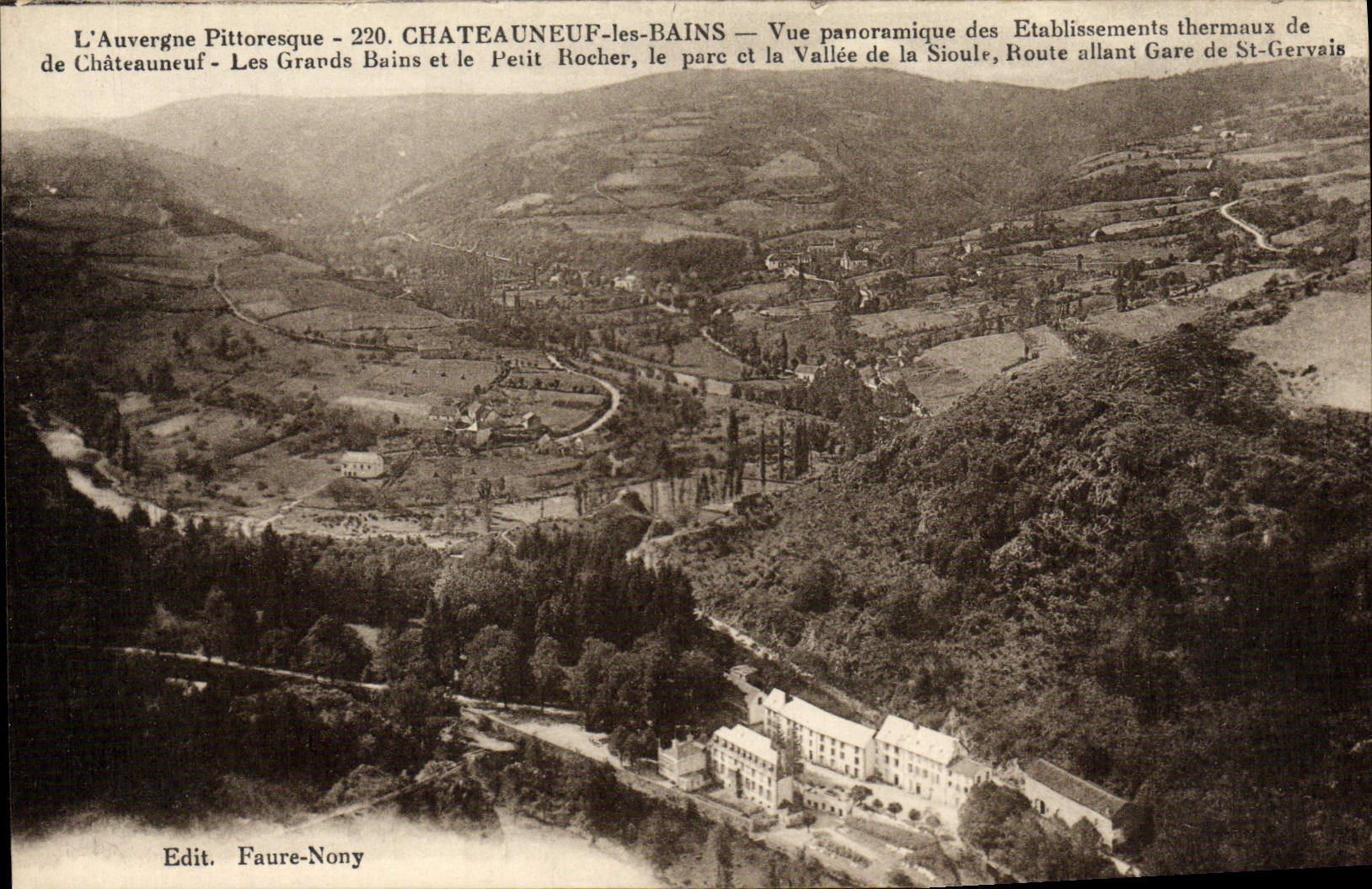 CPA L'Auvergne Pittoresque Chateauneuf Les Bains Vue Panoramique Des Etablissements thermaux