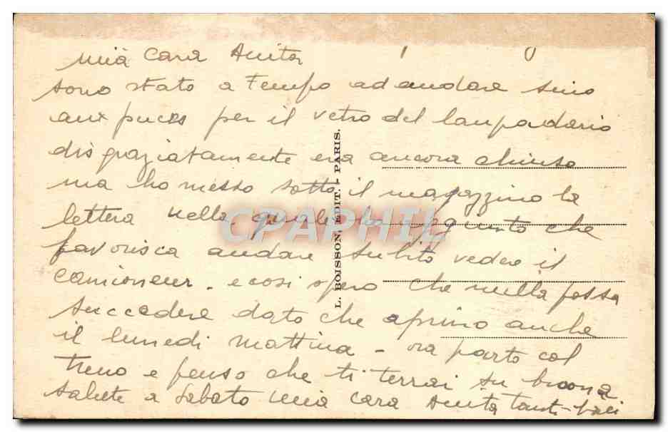 CPA Paris La Bourse — Verso