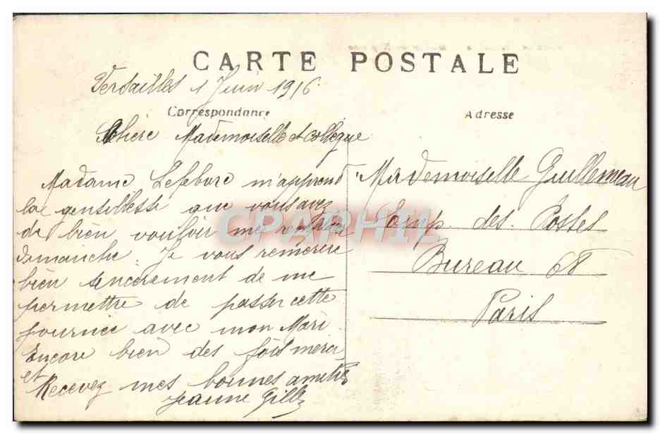 CPA Parc De Versailles Bassin De Neptune — Verso