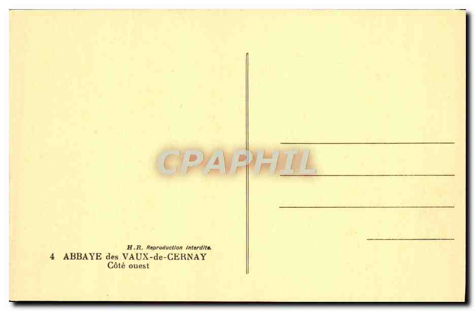 CPA Abbaye Des Vaux De Cernay Cote Ouest — Back