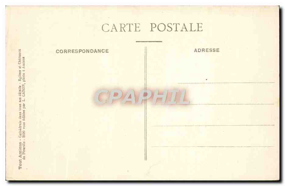 CPA Amiens Cathedrale L'Enfant Pleureur Chef d'Oeuvre De Blasset Ange — Rückseite