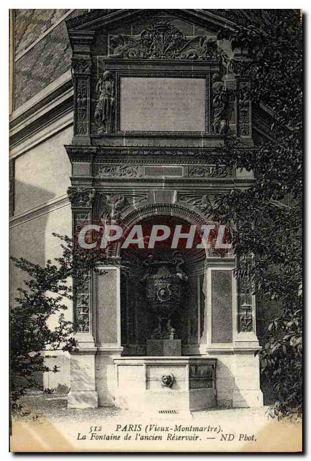 CPA Paris La Fontaine De l'Ancien Reservoir Vieux Montmartre 