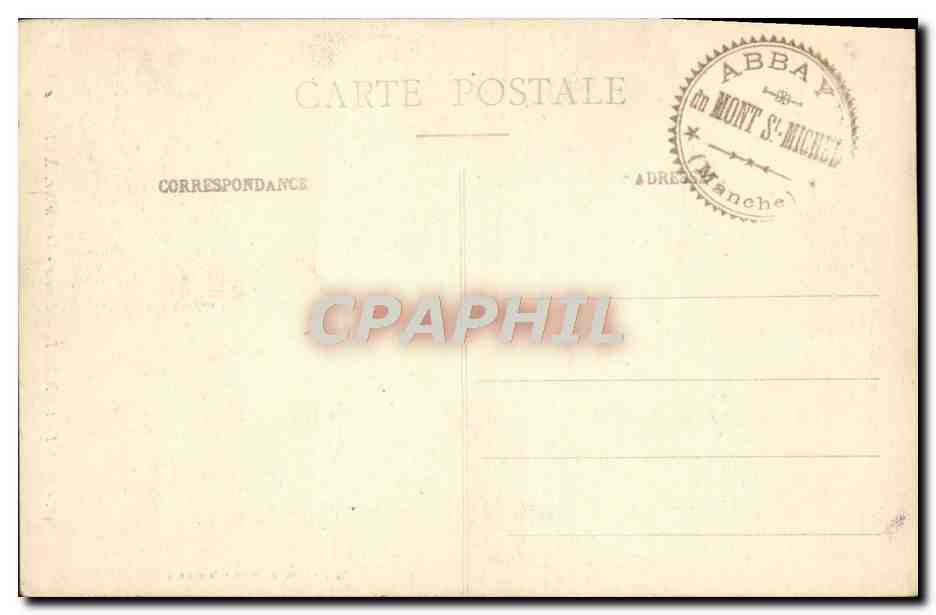 CPA Mont St Michel Abbaye Le Cloitre — Verso