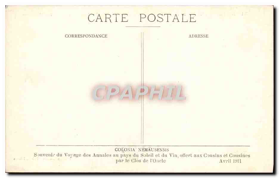 Nîmes - L'Esplanade - Les Arènes - Palais de Justice - Fontaine Pradier — Verso