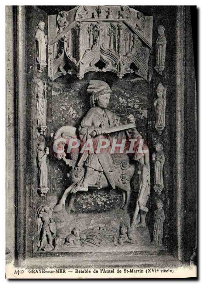 CPA Graye Sur Mer Retable De l'Autel De St Martin