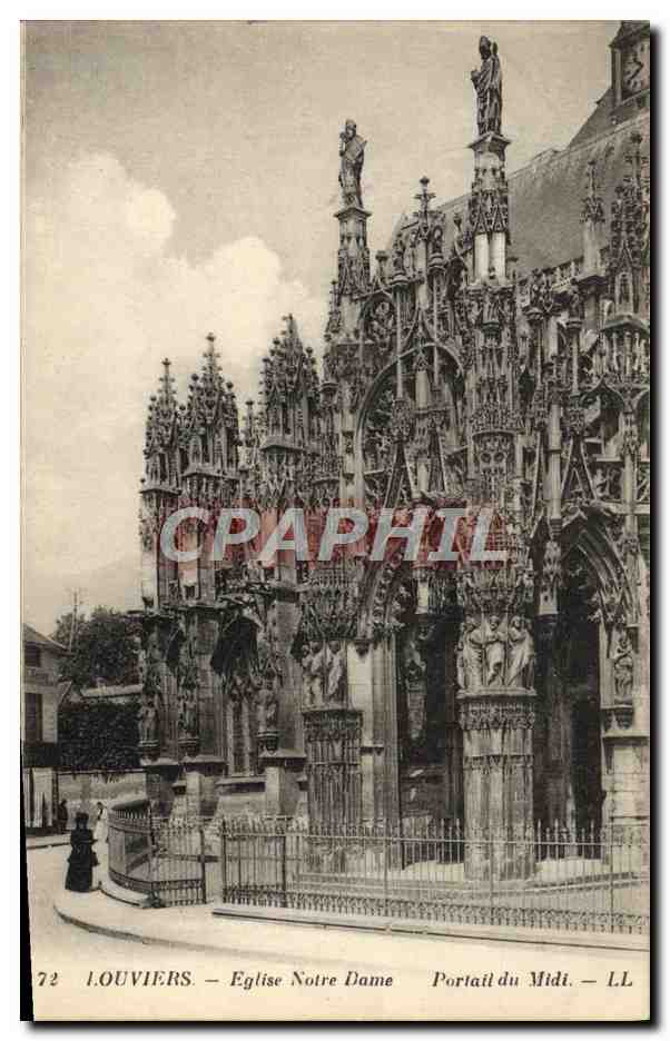 CPA Louviers Eglise otre Dame Portail Du Midi
