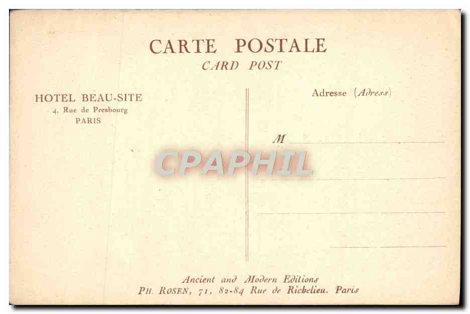 CPA L'Eglise Saint Roch Vieux Paris — Rückseite