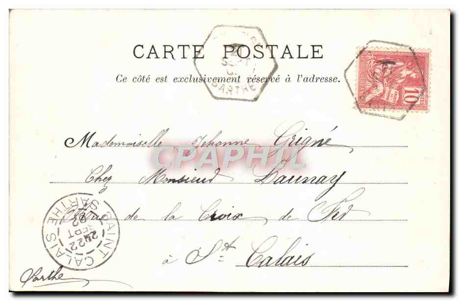 CPA Richelieu La Place du Marche et la Porte de Chatellerault — Verso