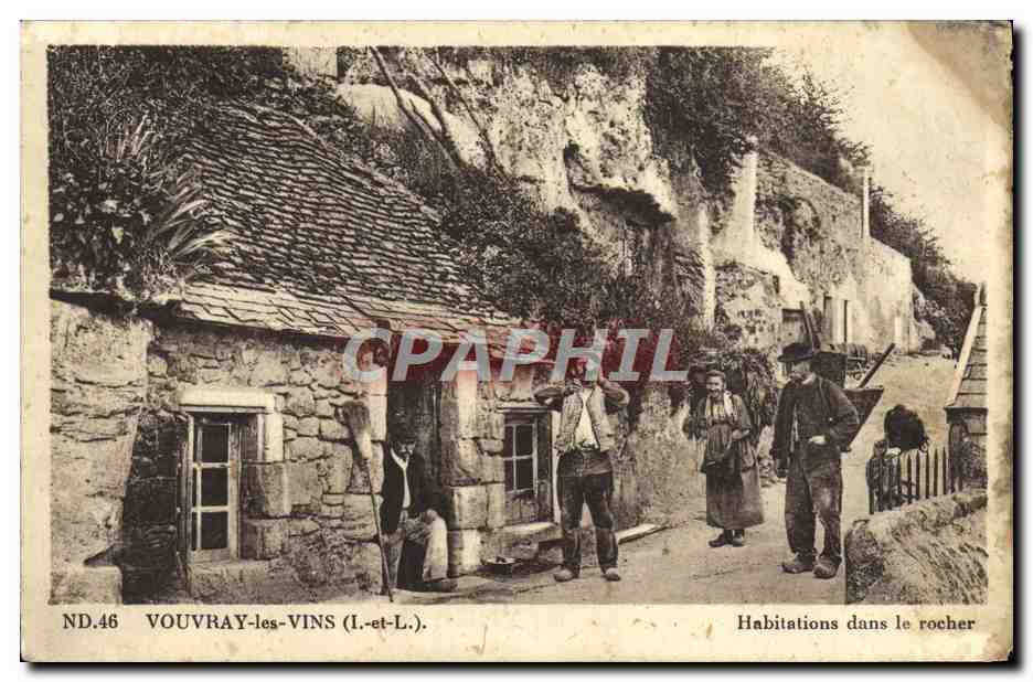 CPA Vouvray Les Vins Habitations dans le rocher