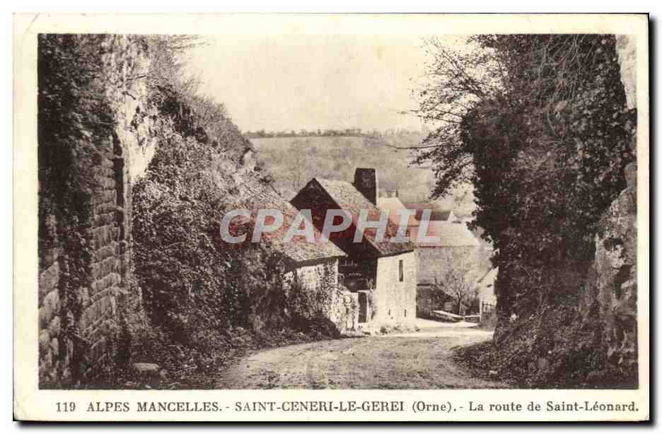 CPA Alpes Mancelles Saint Ceneri Le Gerei La route de Saint Leonard