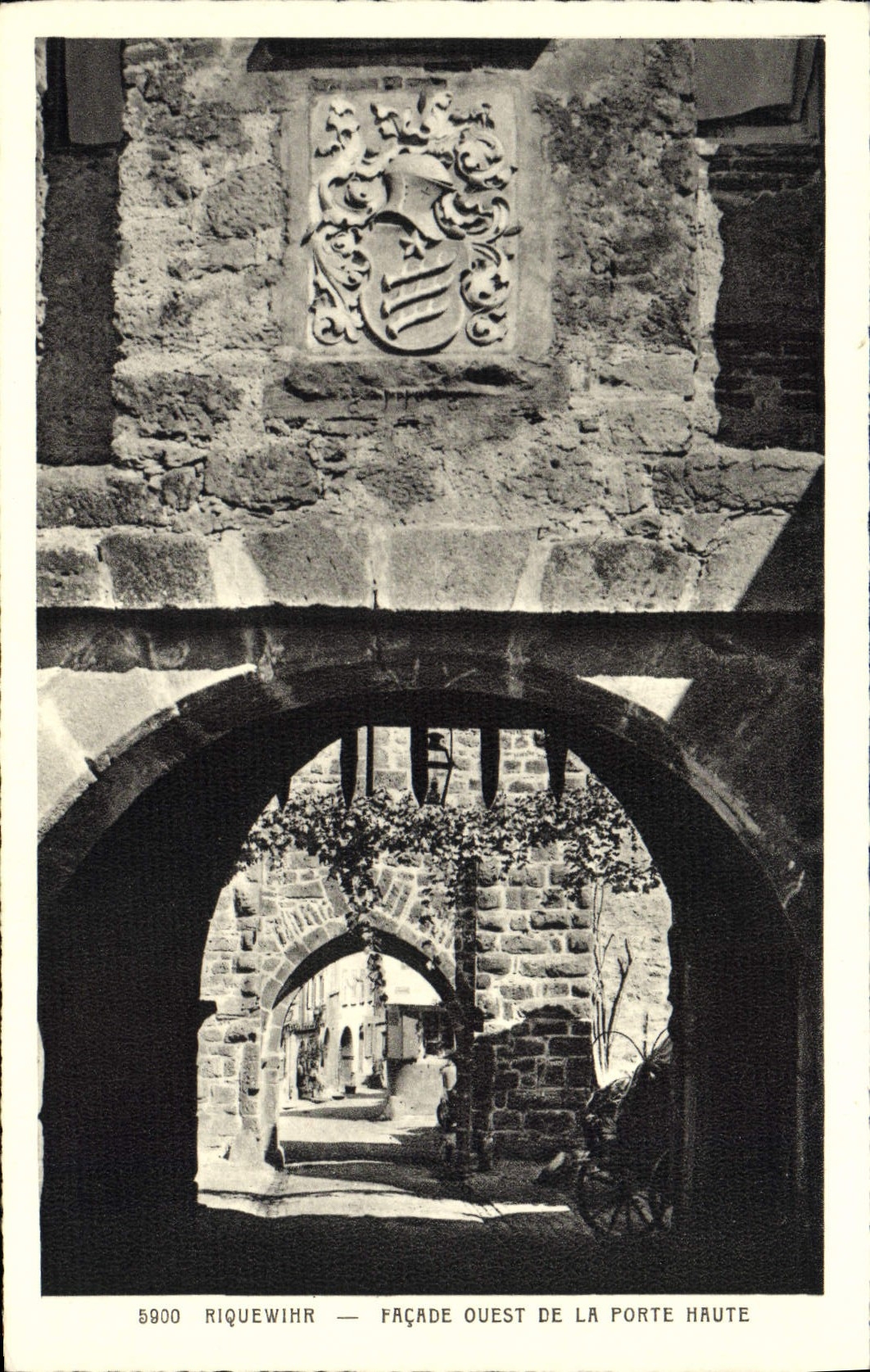 Riquewihr — Façade ouest de la Porte Haute — Édition Wibeco, Imp. Braun