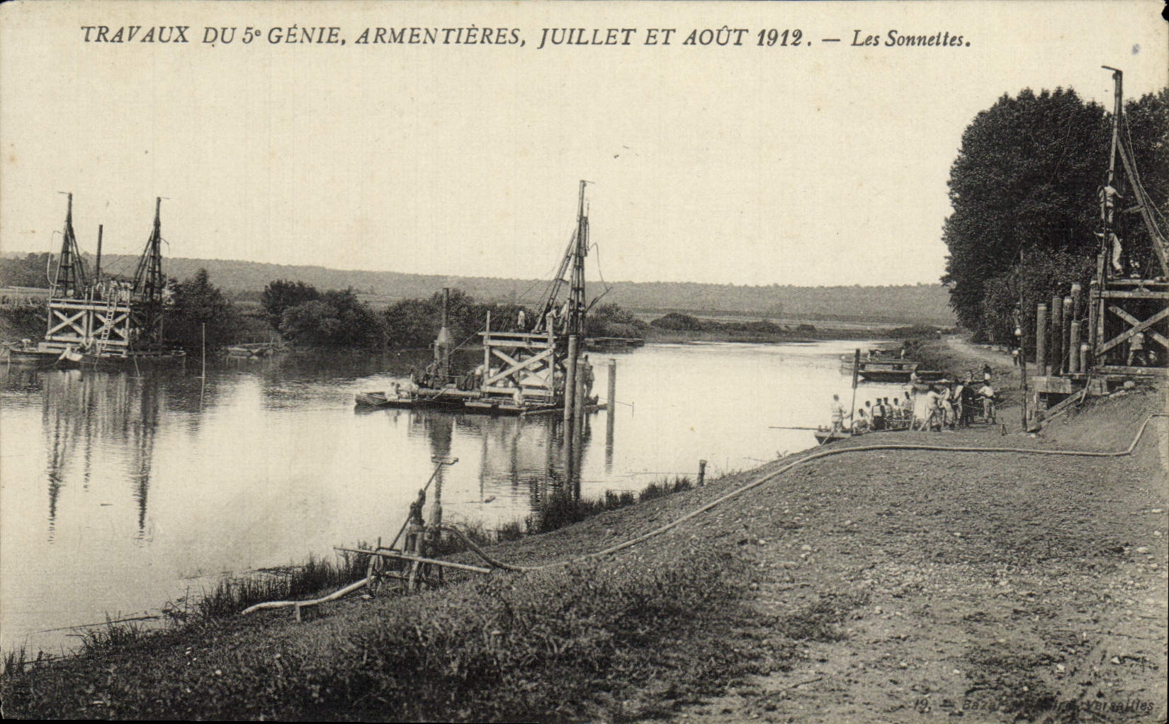 CPA Travaux du 5eme Genie Armentieres Juillet Et Aout 1912 Les sonnettes Militaria