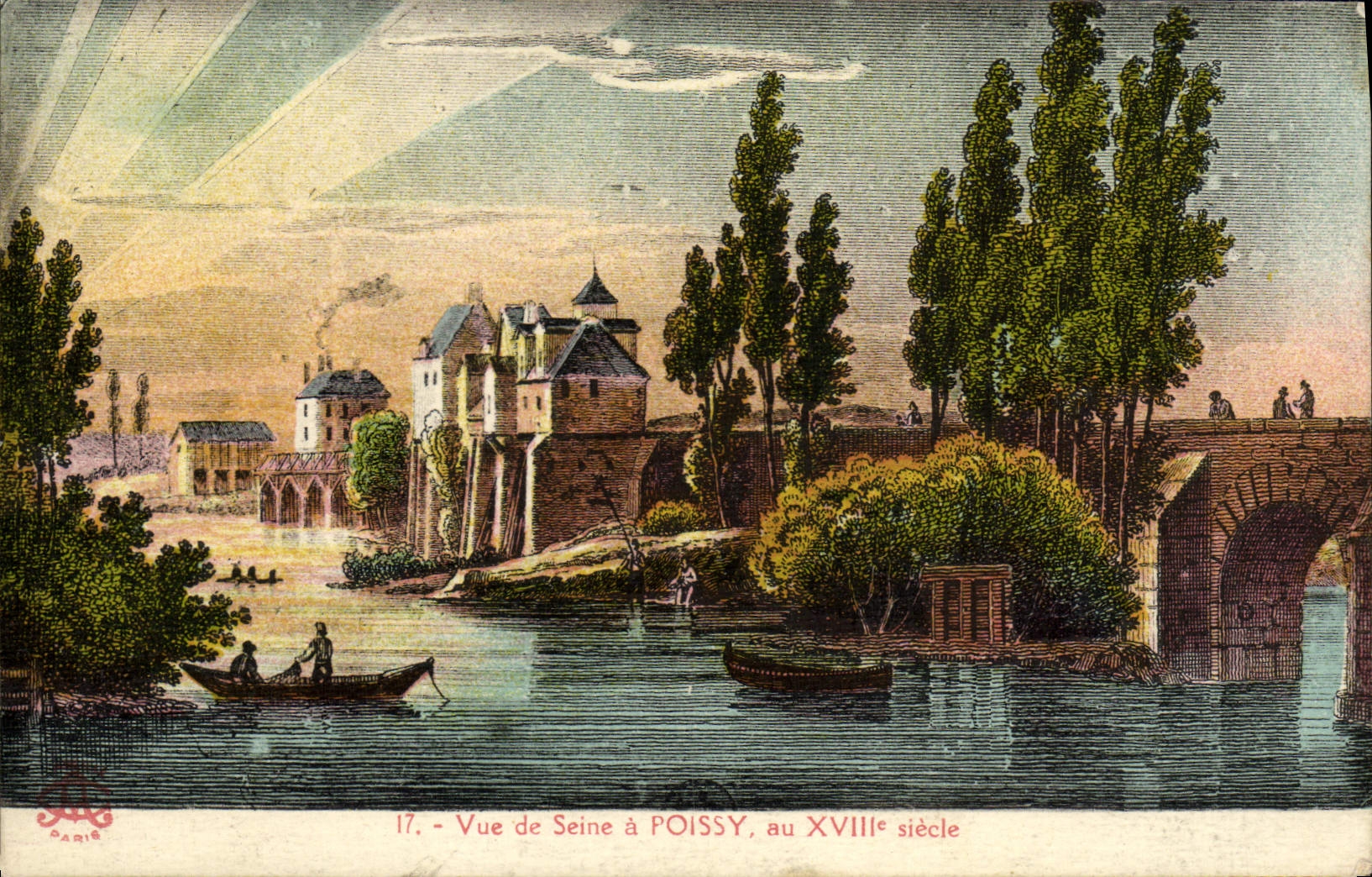 Vue de Seine à POISSY, au XVIIIe siècle — Paris, n° 17