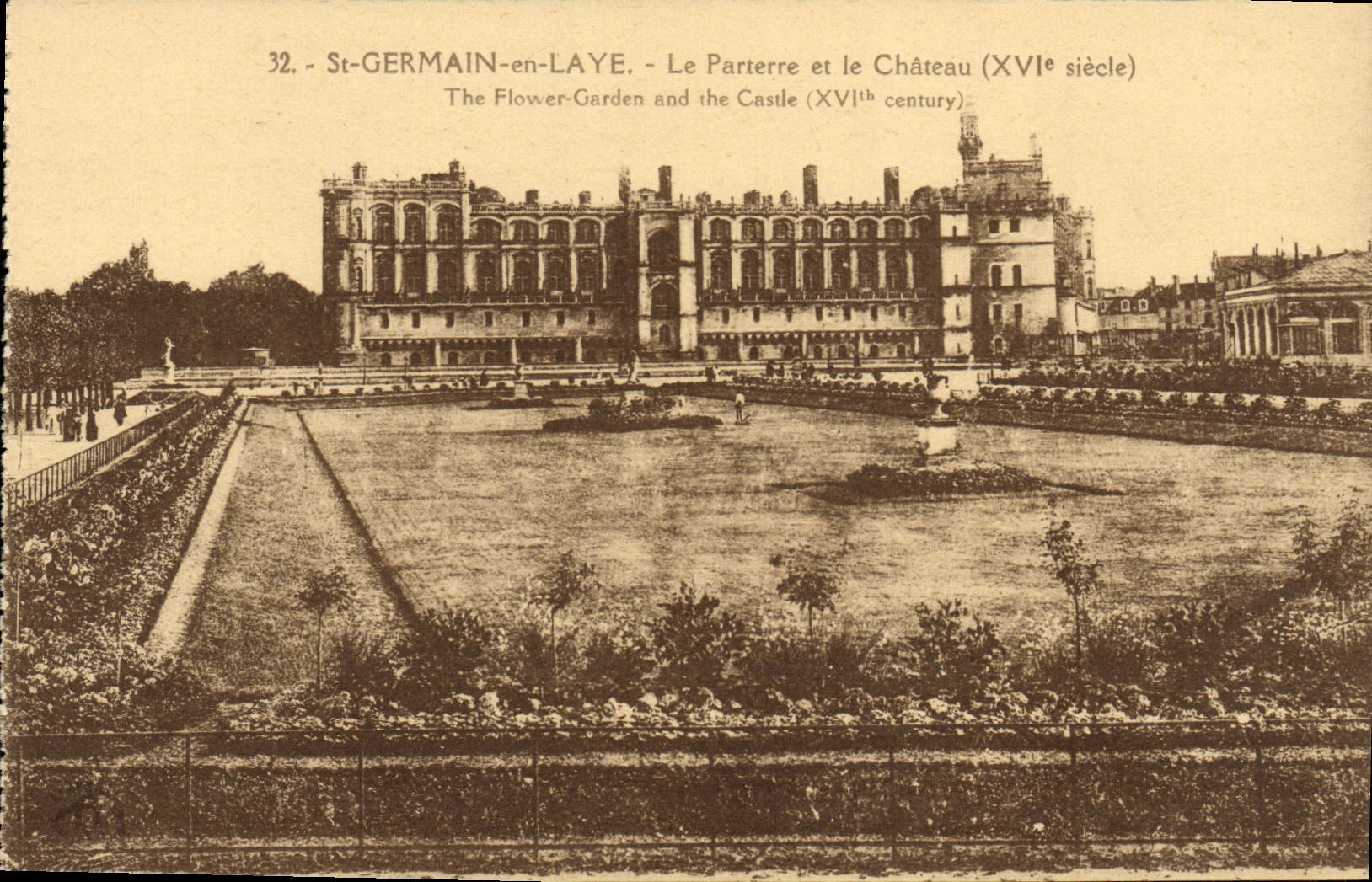 St-GERMAIN-en-LAYE - Le Parterre et le Château (XVIe siècle) - Imp. phot. 'L'Abélie' Paris