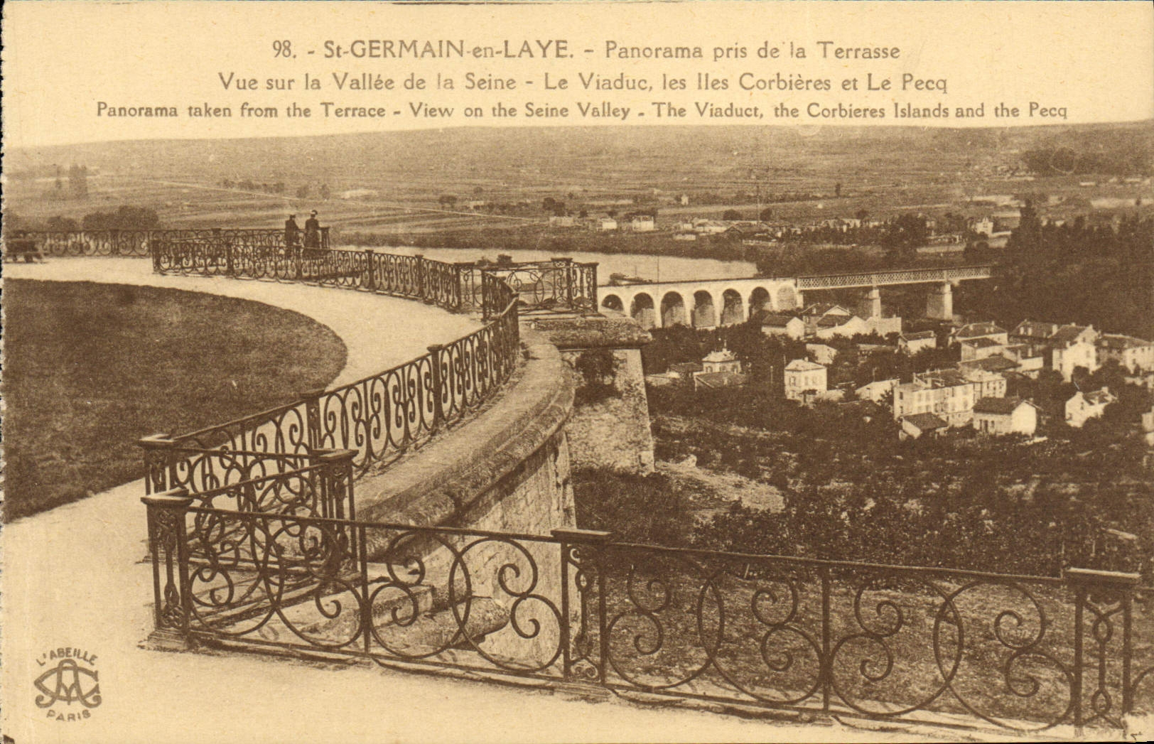 St-GERMAIN-en-LAYE - Panorama pris de la Terrasse - L'ABEILLE PARIS