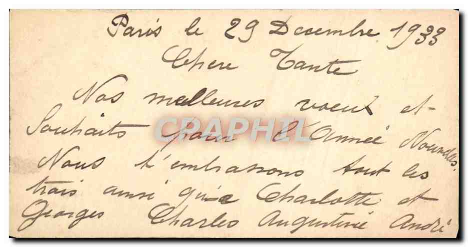 CPA Fantaisie Bonne annee — Verso