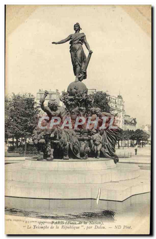 CPA Paris Place de la Nation Le Triomphe de la Republique Dalou